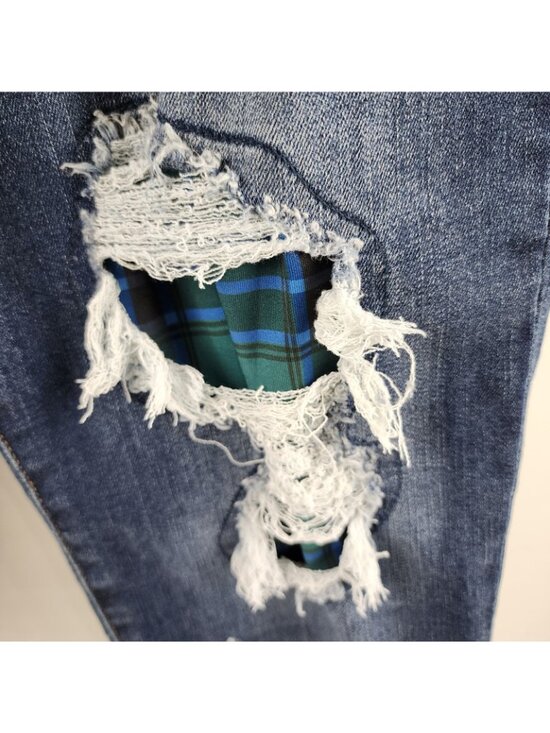 Judy Blue Jeans Womens Plus 20W Blue Skinny Fit Distress JB82140DK PL (38x27) - Picture 7 of 13